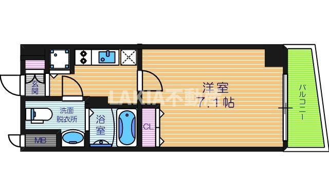 【大阪市中央区森ノ宮中央のマンションの間取り】