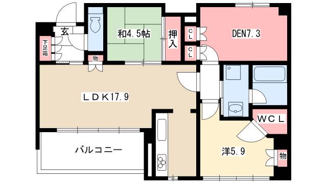 レザンドール東山元町の間取り