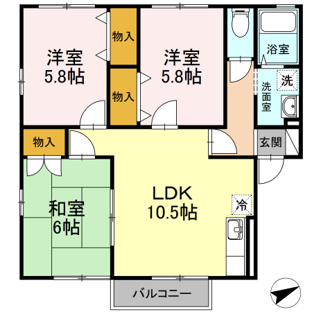 セジュール島田 C棟の間取り