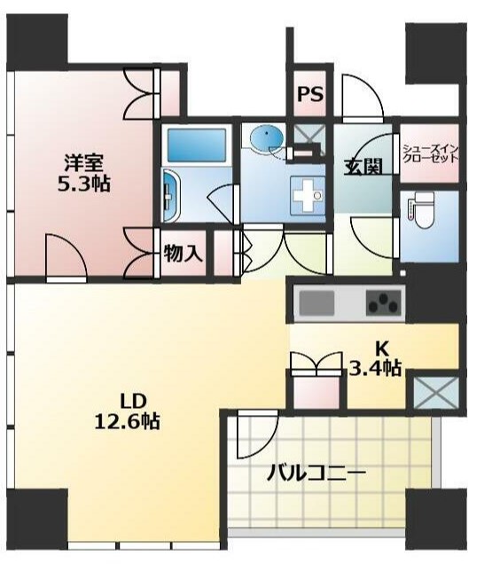 新宿区四谷のマンションの間取り