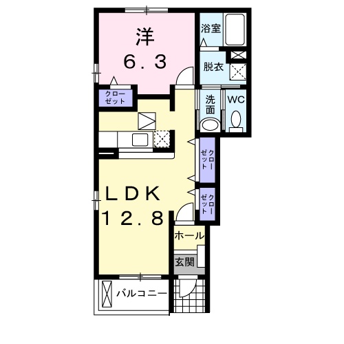 甲賀市甲賀町大原市場のアパートの間取り