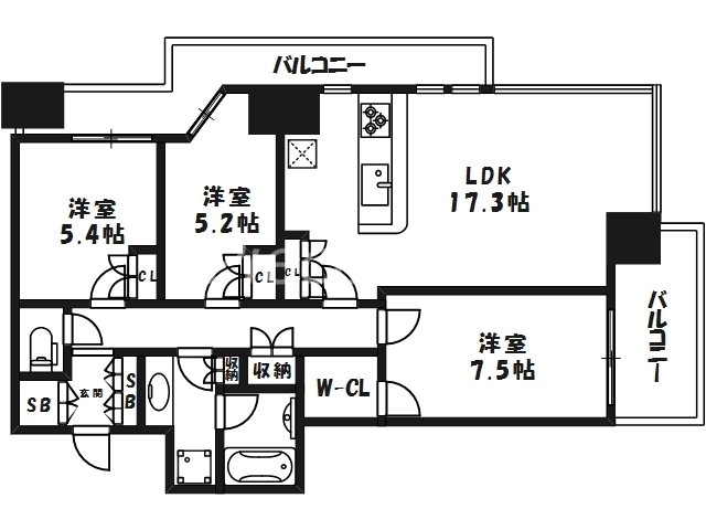 北浜ミッドタワーの間取り