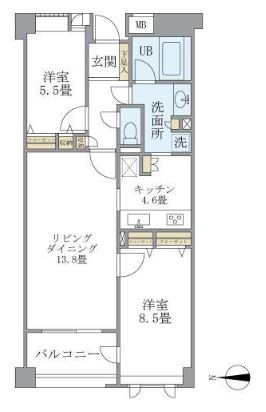アパートメンツ東山の間取り写真