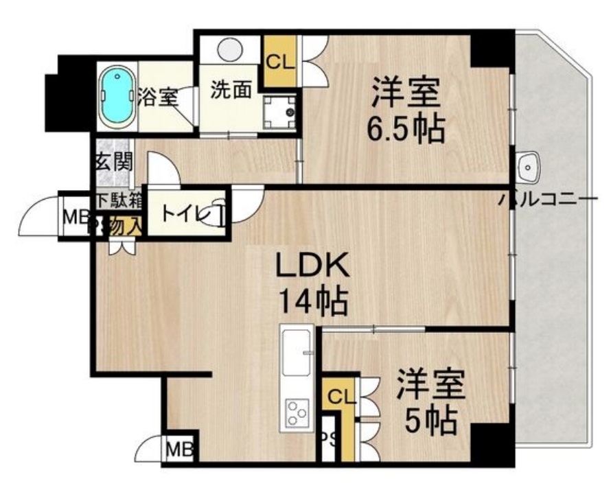 地下鉄堺筋線 日本橋駅 徒歩9分 15階建 築20年の間取り写真