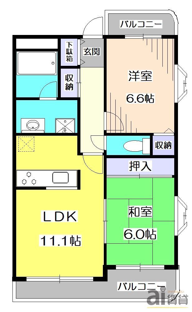 西武池袋線 東久留米駅 徒歩10分 3階建 築27年の間取り写真
