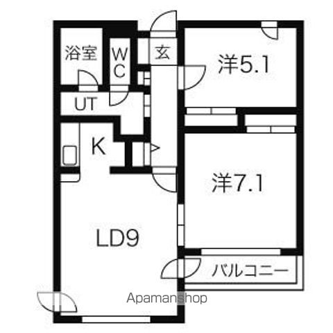 地下鉄東西線 新さっぽろ駅 徒歩12分 5階建 築31年の間取り写真