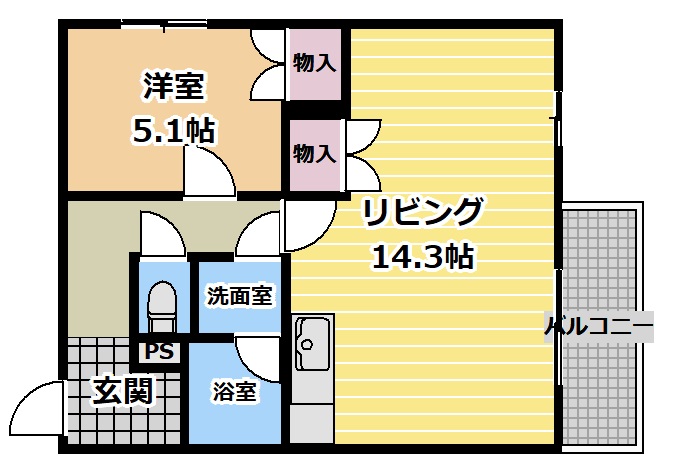 プレジデント北金沢の間取り