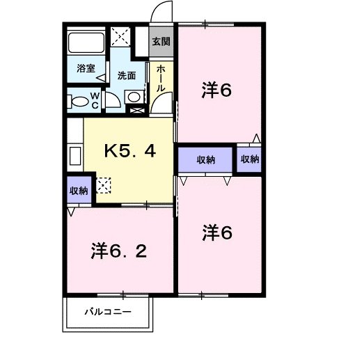 井原市高屋町のアパートの間取り