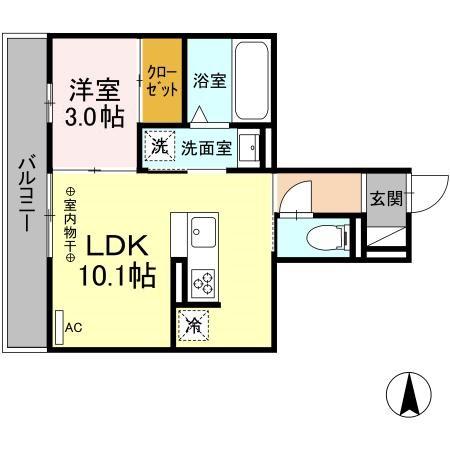 D-ROOM六条福寿町の間取り