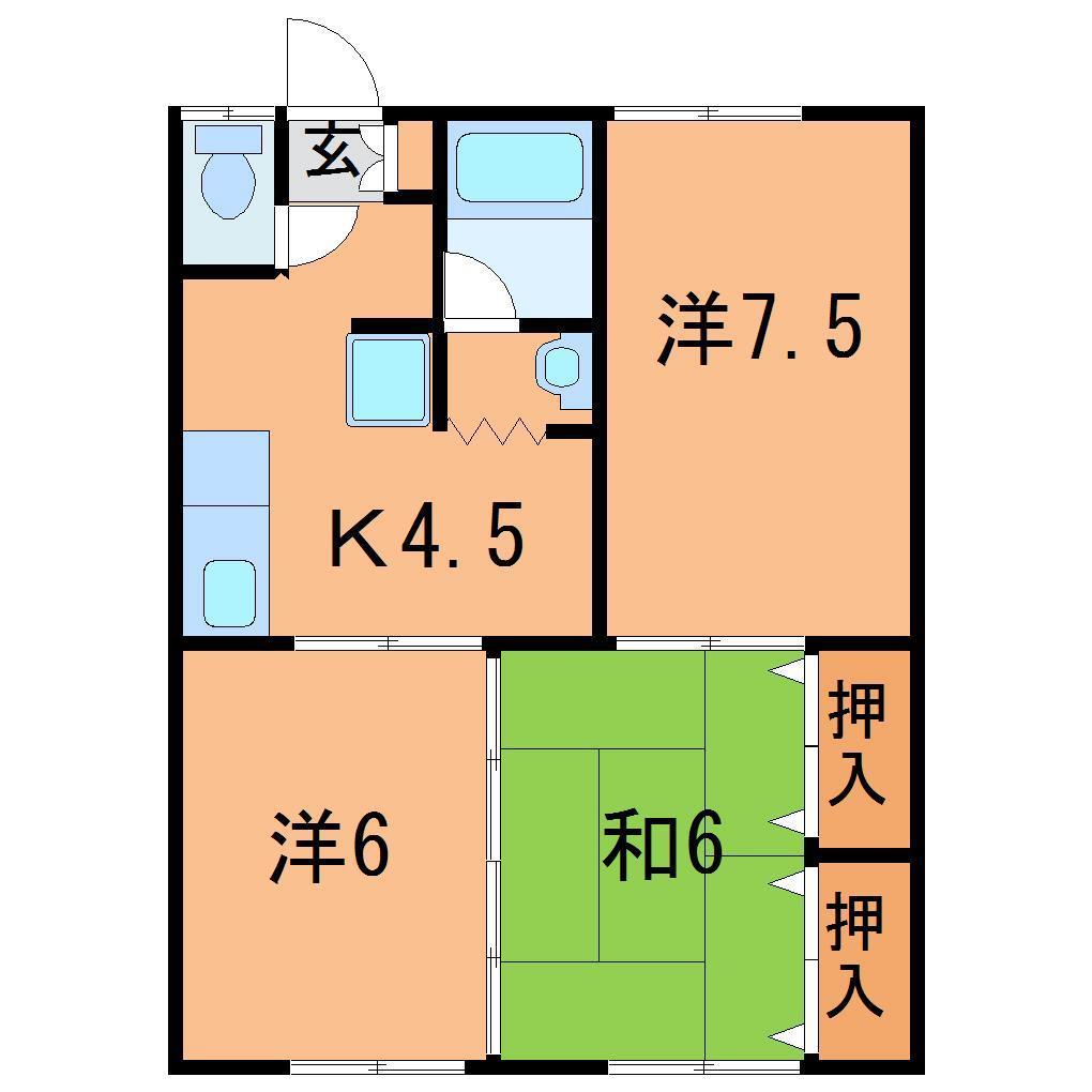 カホンハイツの間取り