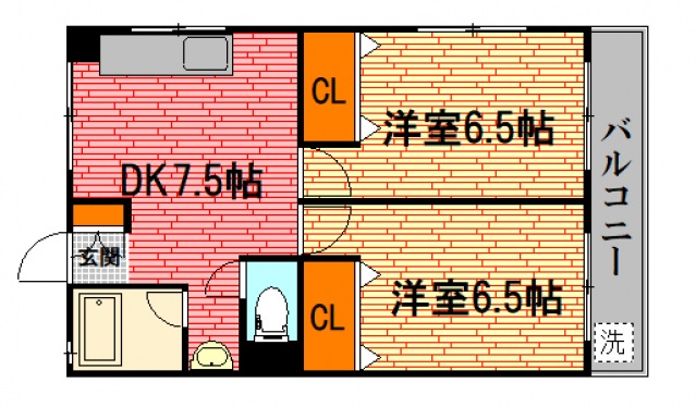 広島市安佐北区可部のマンションの間取り