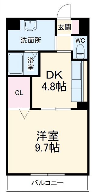 静岡市葵区上伝馬のマンションの間取り