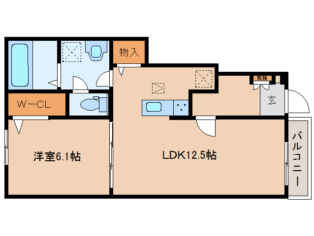 五條市本町のアパートの間取り