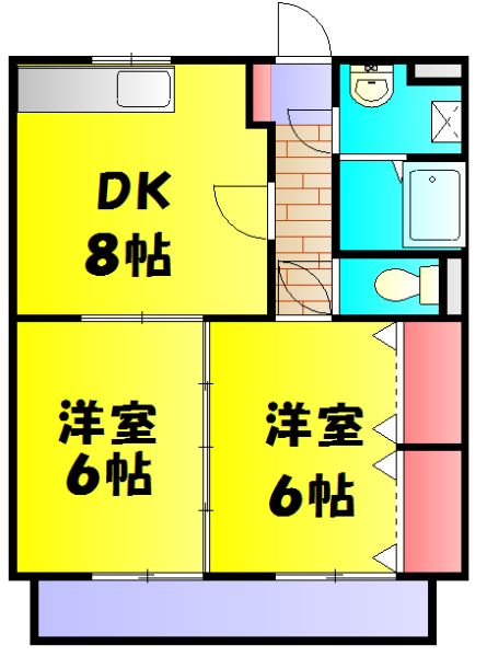 栃木県宇都宮市御幸ケ原町（マンション）の賃貸物件の間取り