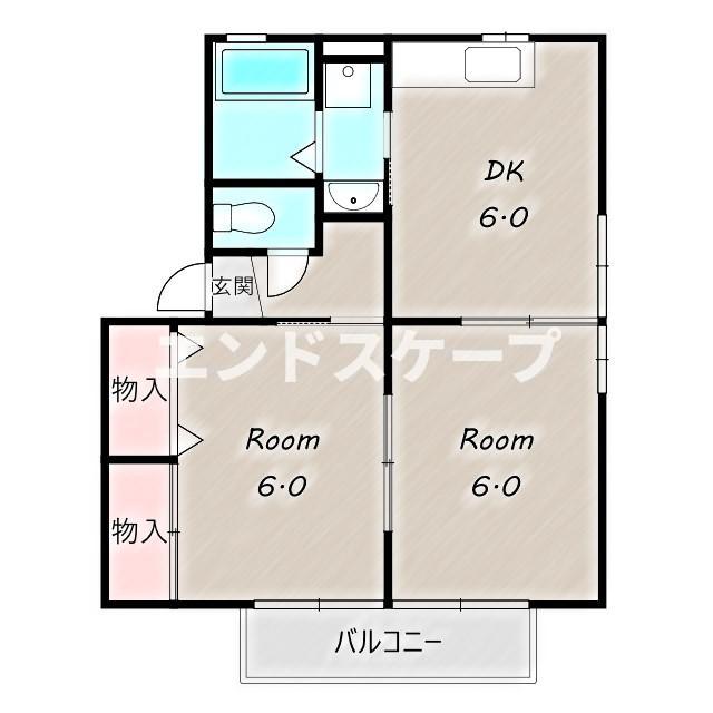 高崎市下里見町のアパートの間取り