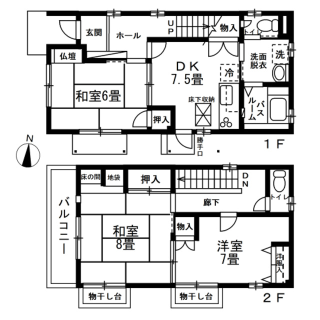 墨田区立川4丁目戸建の間取り