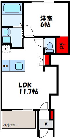 古賀市花見東のアパートの間取り