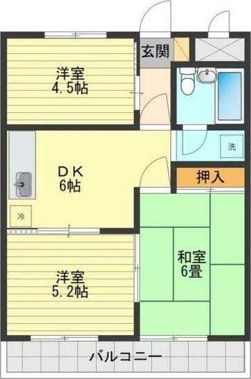 小平市小川東町のマンションの間取り