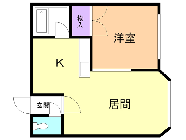 苫小牧市見山町のアパートの間取り