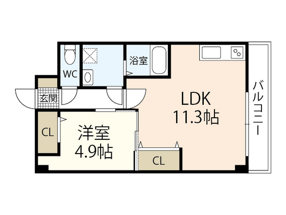 【岡山市中区浜のマンションの間取り】