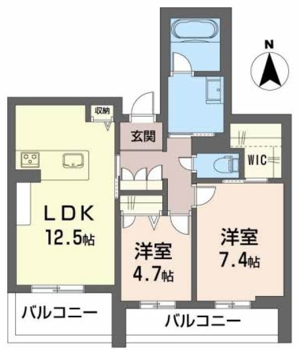 鹿児島市大竜町のマンションの間取り