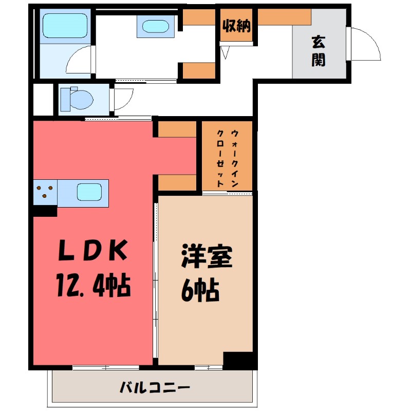 【太田市東矢島町のマンションの間取り】