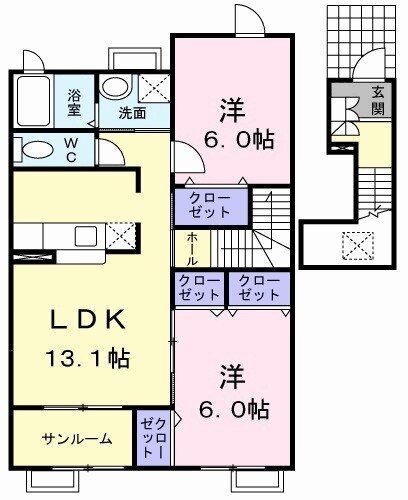 バーミィハウスＢ棟の間取り