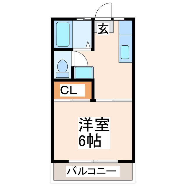 熊本市東区新南部のアパートの間取り