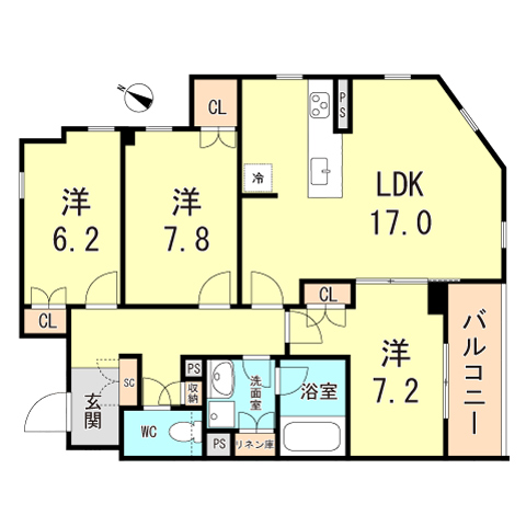 ミレーネ芦屋東山の間取り