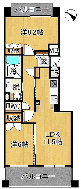 サンデュエル弘前駅前の間取り