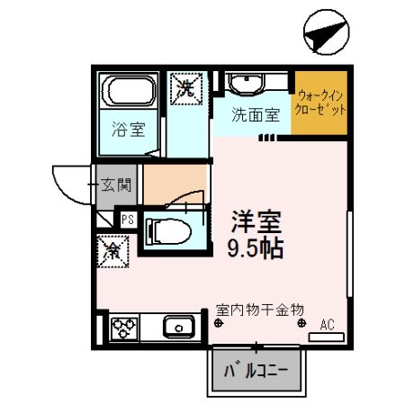 金沢市近岡町のアパートの間取り