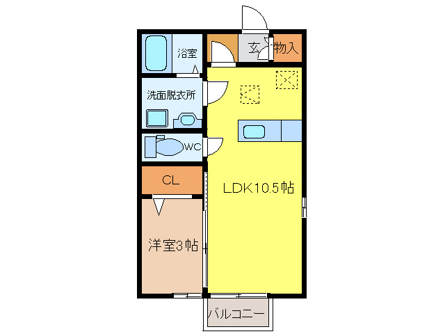 大村市木場のアパートの間取り