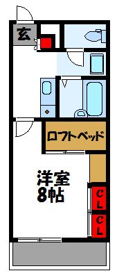 古賀市駅東のアパートの間取り