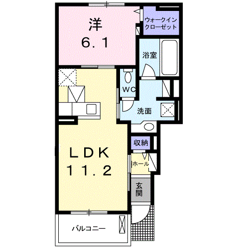 高松市春日町のアパートの間取り