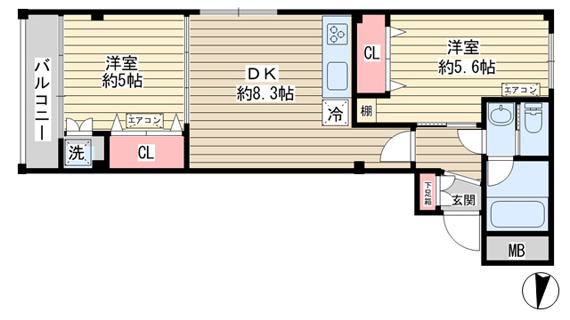 北千束第２コーポラスの間取り