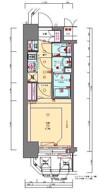 プレサンス長堀通グレイタスの間取り