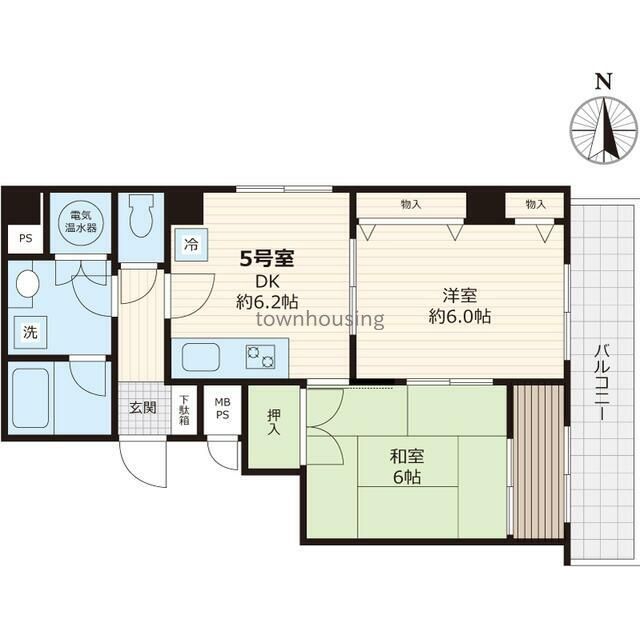 荒川区東尾久のマンションの間取り