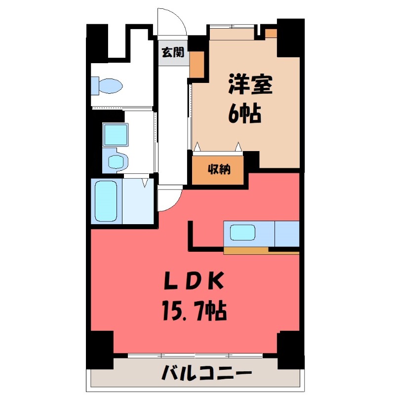 古河市本町のマンションの間取り