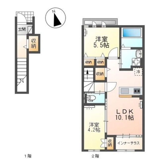 沼津市大諏訪のアパートの間取り