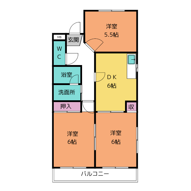 宇佐見マンションの間取り