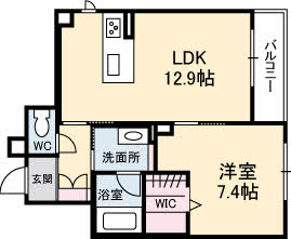 広島市東区尾長西のアパートの間取り