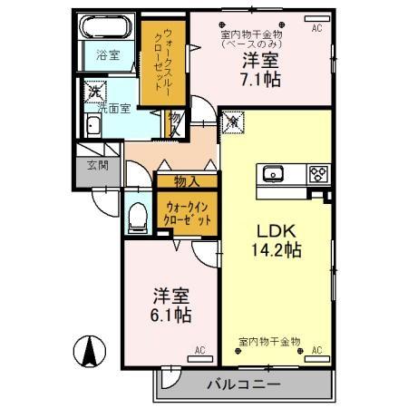 アンソレイユ押野の間取り