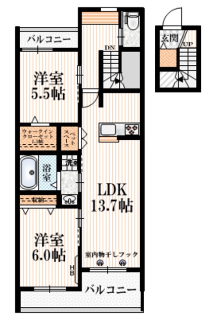 羽村市富士見平のマンションの間取り