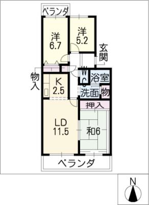 パークサイド庄南　北館の間取り