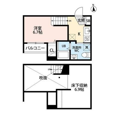 熊本市西区二本木のアパートの間取り