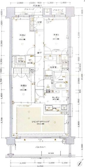 神戸市灘区曾和町のマンションの間取り