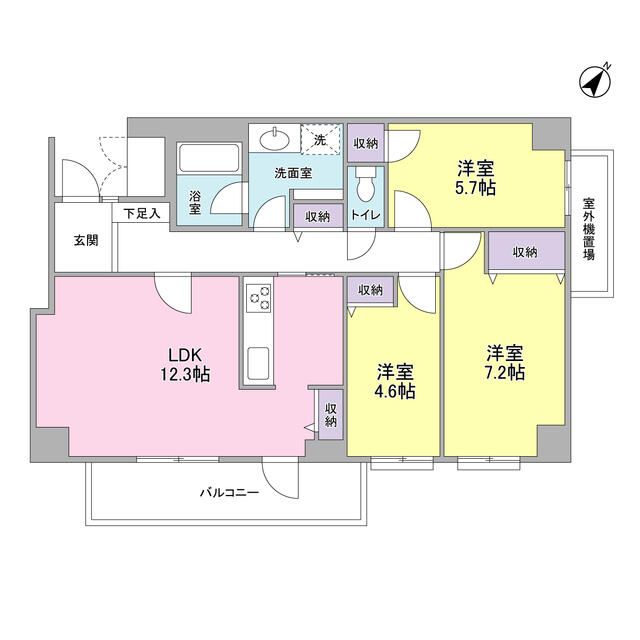 日野市多摩平のマンションの間取り