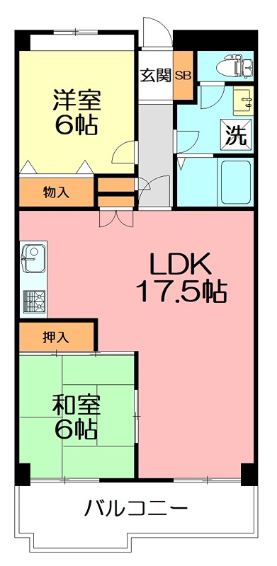 藤沢市西富のマンションの間取り