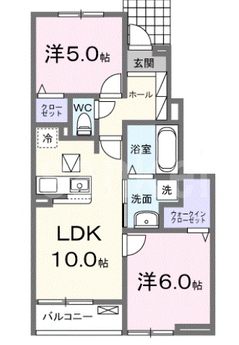 倉敷市安江のアパートの間取り