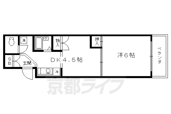 京都市上京区役人町のマンションの間取り